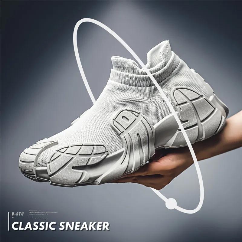 Fashion Socks Men's Shoes 2024 Summer New Casual Soft Soled Sports Shoes Large Size Shoes Men's Foot Pedal Breathable Dad Shoes