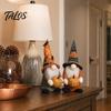 Three-dimensional Halloween Table Centerpiece Gnome Figurine, Fabric Pumpkin Bat Ornament, Faceless Doll for Tiered Tray Shelf Table, Spooky