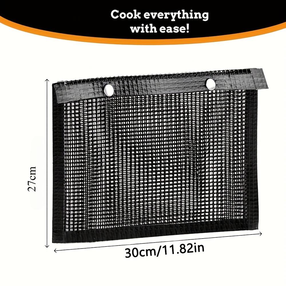 Large Reusable Non-Stick Mesh Grill Bag for BBQ Perfect for Charcoal Gas Smoker Cooking Heat-Resistant Non-Stick