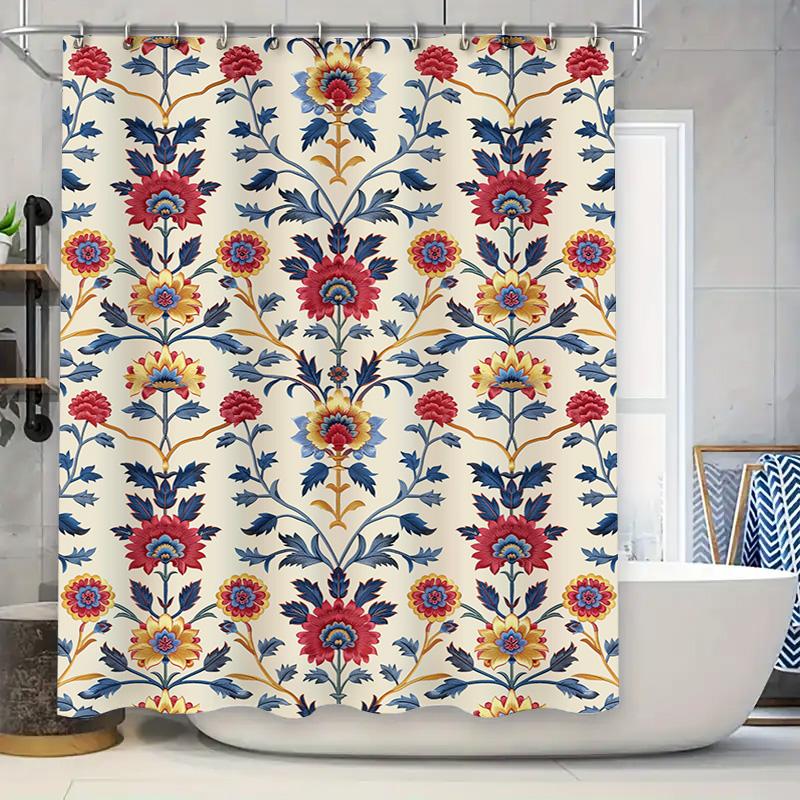 

Colorful Modern Art Shower Curtain Set for Bathroom Decor Yellow Blue Abstract Design with Tassels (179x203cm) 90x180cm