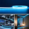 12V DC COB LED Strip Light, 5m Light Blue, 480 LEDsm, Ultra-Narrow 8mm Width, High Brightness, High Color Rendering Index (CRI) 95, Dotless Uniform