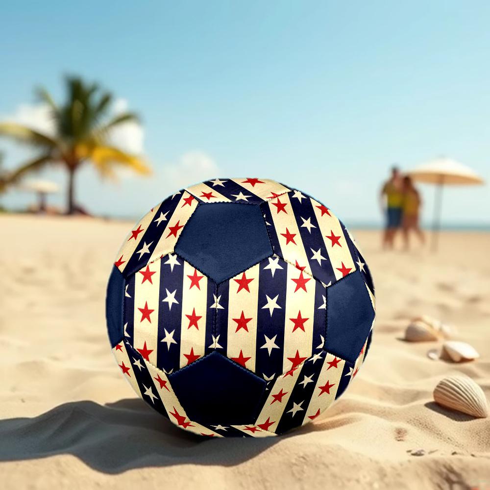 1pc Stars Stripes Soccer Ball Size 5 Football Machine Sewn Indoor/Outdoor Universal Football Q83