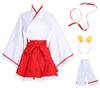 GOODS Plus Size Cute Shrine Maiden Costume Kimono Cosplay [TOKYO MARKET] [PureAribon] Mini-Length Set, (5XL)