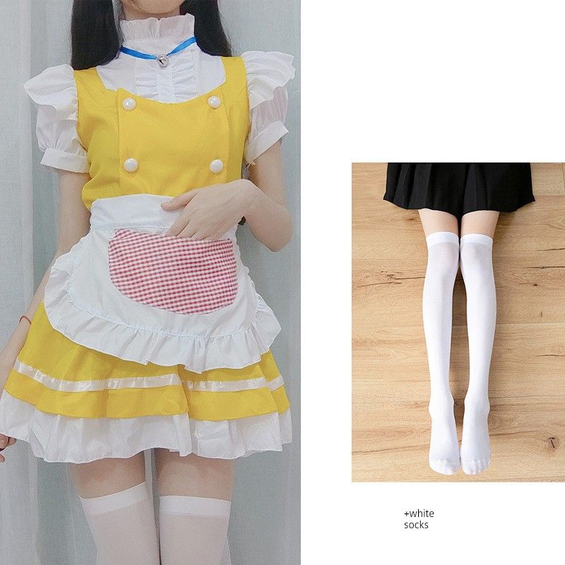 Original Japanese-Style Cute Maid Outfit with Golden Bells, Maid Costume Cosplay Anime Outfit, Cat Girl Stage Performance Costume