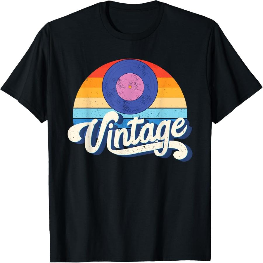 Unisex T-shirt Retro Vinyl Record Shirt Album Spinning Hip Hop Techno DJ T-Shirt