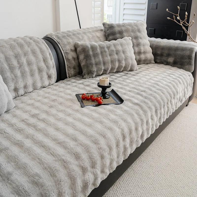 

Modern Minimalist Cotton Velvet Sofa Cushion Thickened Anti Slip Sofa Cover And For All Season Universal Warm Sofa Cover Cloth 70x70