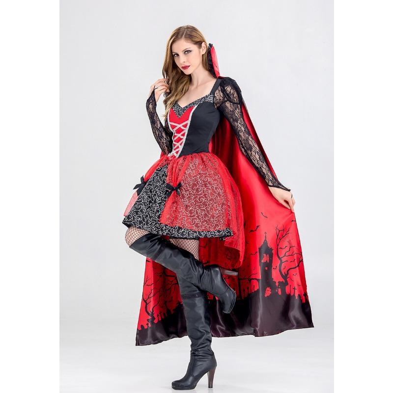 Real Shot, New Model, Sub-code Halloween Black Devil Costume Christmas Costume Witch Costume Vampire Cross-dressing Uniform Party