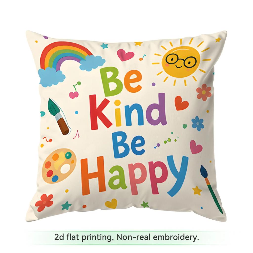 1pcs/4pcs Back-to-school Inspirational Cushions Pillowcase Polyester Cushion Cover Throw Pillow Pillowcover Home Car Sofa Decor