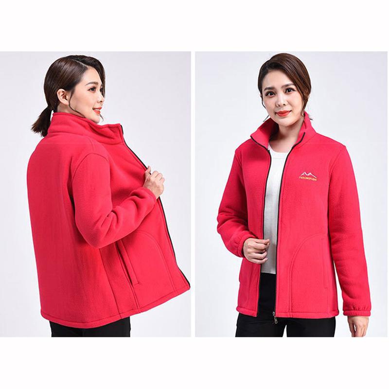 Autumn Winter Fleece Jacket Women Clothing Zipper Sweatshirt Warm Long Sleeve Thick Cardigan Sport Outdoor Warm Sweatshirt Mother Coat