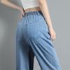 Lyocell Tencel Jeans Women's Summer Thin New High Waist Straight Small Ice Silk Wide Leg Pants