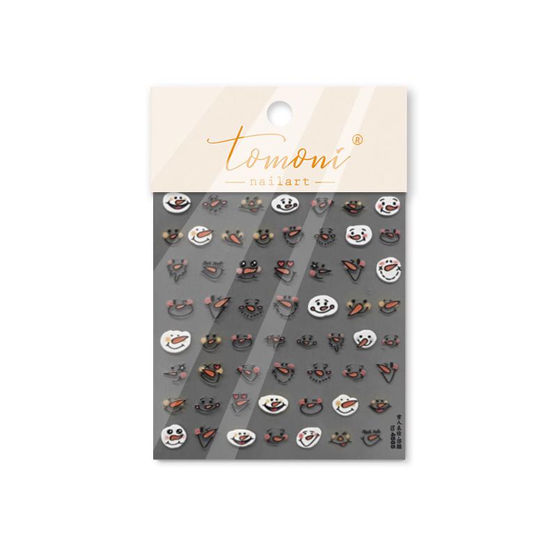 

Томони Тисненые Наклейки для Ногтей с Выражением Снеговика - Горячий Японский Ретро Стиль