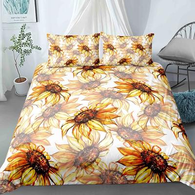 Funda de edredón doble King Queen con flores coloridas 3D Juego de ropa de cama floral Funda de colcha para mujer Funda de edredón de poliéster negro