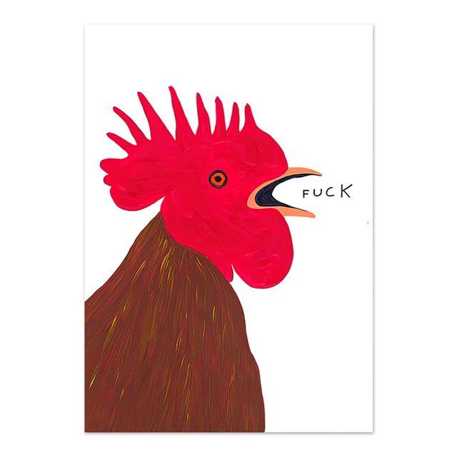 David Shrigley Tiger Penguin Velryba Shell Kočka Nástěnné umění Severské plakáty Obrazy na plátno Obrazy na stěnu pro výzdobu obývacího pokoje