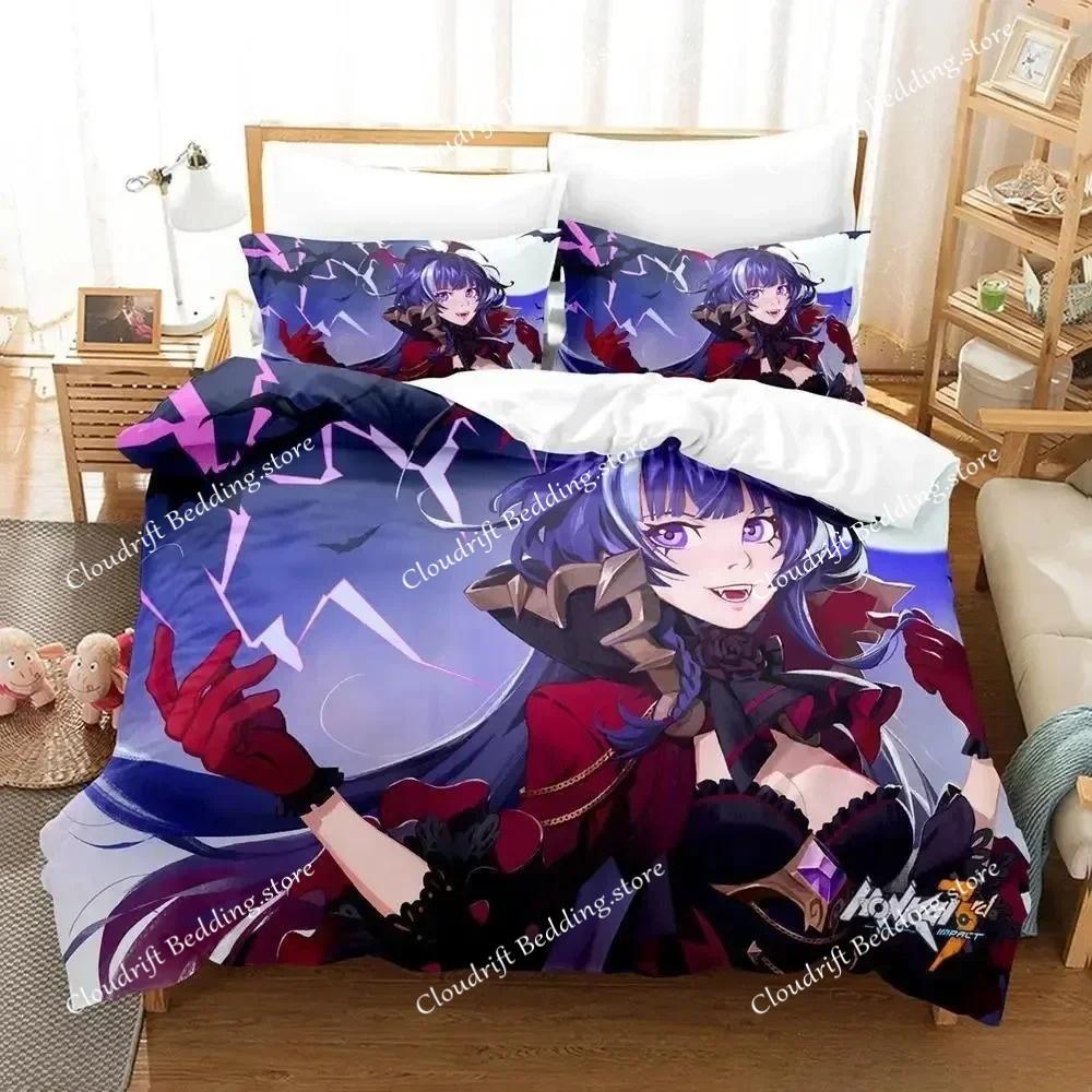 New 3D Print Anime Honkai Impact 3 Bedding Set Adult Kid Bedroom Duvet cover Sets Home Textiles Birthday Gifts
