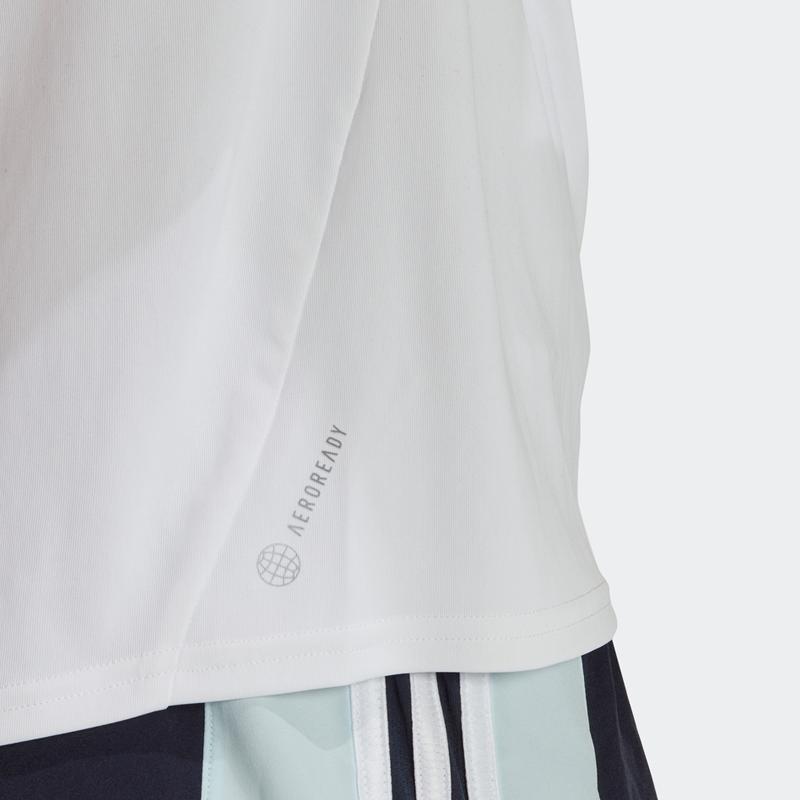 Adidas Solid Color Logo Breathable Round Neck Short Sleeve T-Shirt Women Tops White HL1454