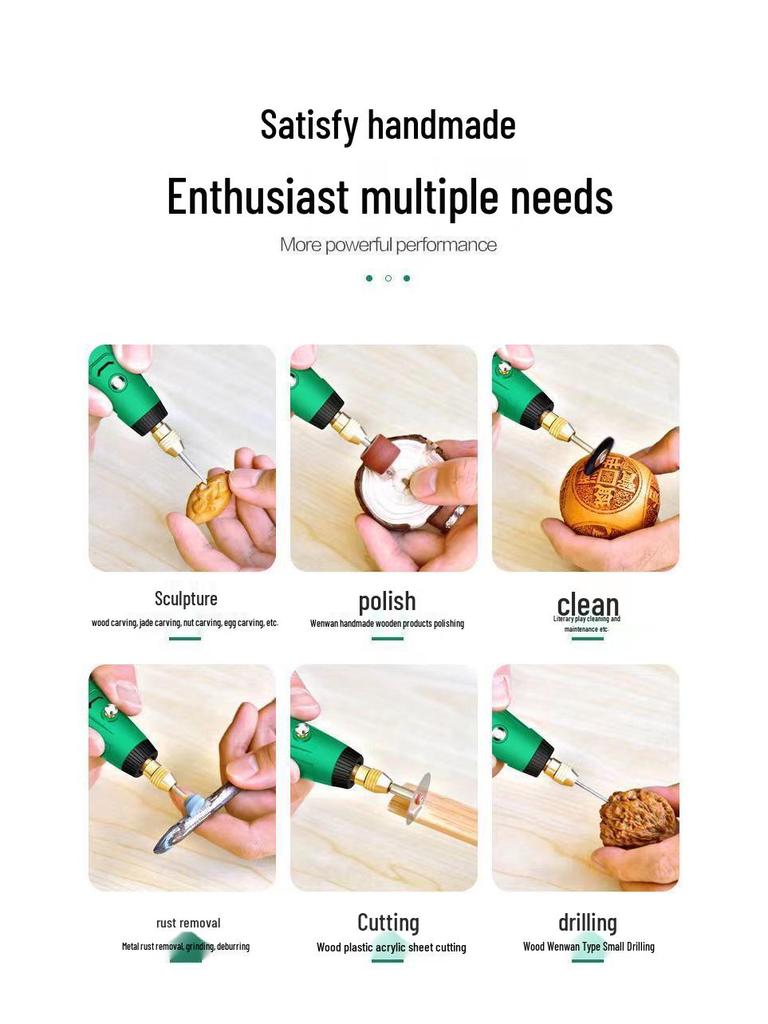 Mini Handheld Electric Grinder: Wood Carving, Jade Polishing, and Engraving Tool