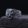 Retro Taotie Ring For Men Chinese Mythology Open Ring Unisex Handmade Jewelry Designer Gift Lover Accessories