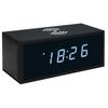 Bluetooth-Lautsprecher Kabelloses Laden Digitaluhr Holzspiegeluhr Bluetooth-Audio Elektronischer Wecker Kabellose Ladeuhr