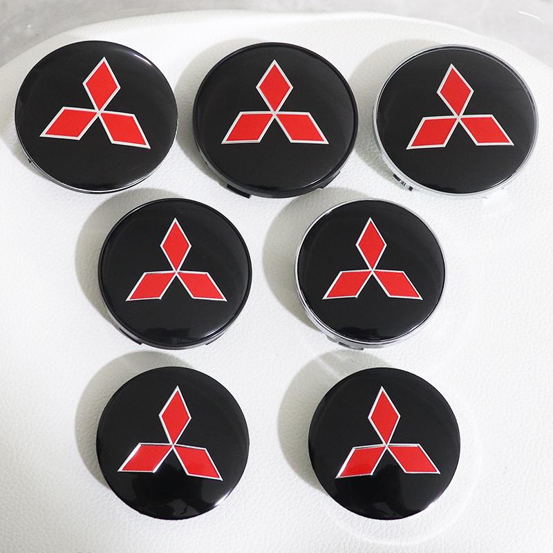 4 Stück 56mm 60mm 65mm 68mm Mitsubishi Autoemblem Radnabendeckel Auto Felge Umbau staubdichter Aufkleber Styling-Zubehör