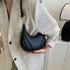 Simple Solid Color Croissant Shaped Women Casual Shoulder Bag For Daily Use