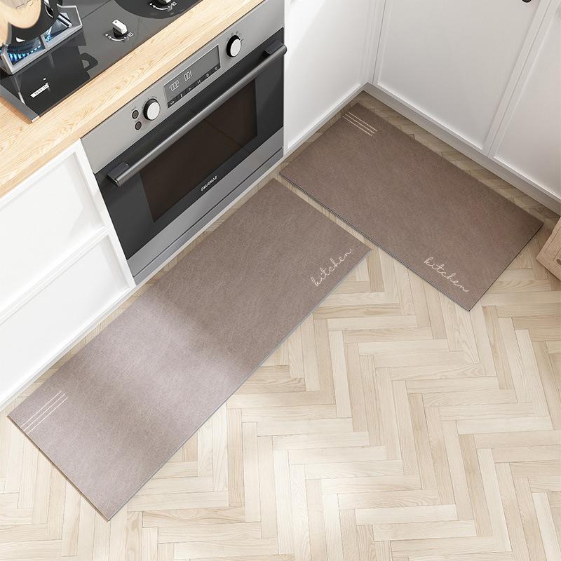 Solid Color Kitchen Floor Mat Bathroom Waterproof Quick Drying Foot Mat Balcony Door Anti Slip Rug Living Room Long Strip Rug