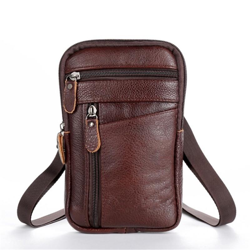 Multifunktions-Schultertasche aus Leder, Umhängetasche, Handtasche, Gürteltasche für Herren, Freizeit, Freizeit