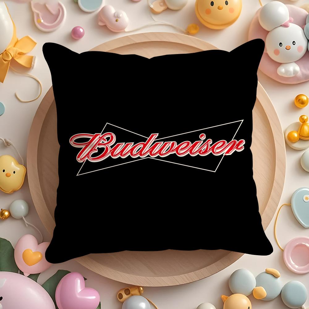 HOT B-BudweiserS Cushion Cover Home & Car Multi-Scene Pillow Cover - Reversible, Soft & Durable for Daily Use