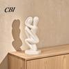 Burr-free Surface Ornament 3D Printed Hugging Couple Sculpture, Abstract Embrace Figurine with Smooth Curves, Minimalist Statue Stable Base Decoration