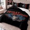 Set de așternut Harley-Davidson cu 3 piese Huse de pilotă cu două fețe de pernă Pentru Dormitor Decor Acasă