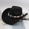 Western Cowboy Style Tibetan Bull Head Accessories Fashion Top Hat Autumn/Winter New Collection Deer Skin Velvet Large Edge Riding Hat