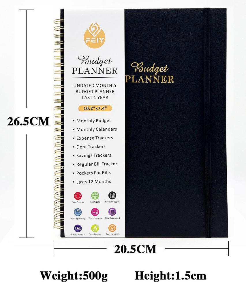 Financial Budget Notebook with Stickers: 16K Cross-border Fund Planning & Income/Expenditure Management Spiral Book