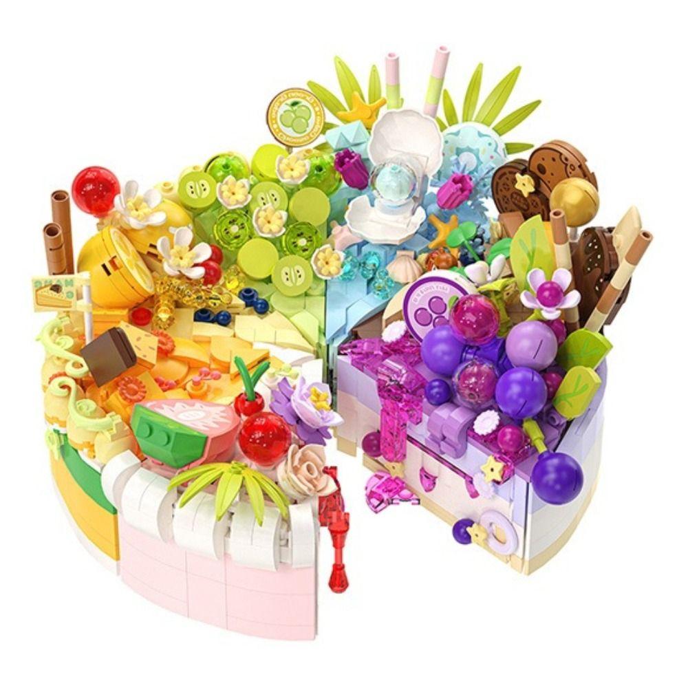 

Handmade Dessert Building Blocks Birthday Cake Assembly Model Funny Block Toys 1