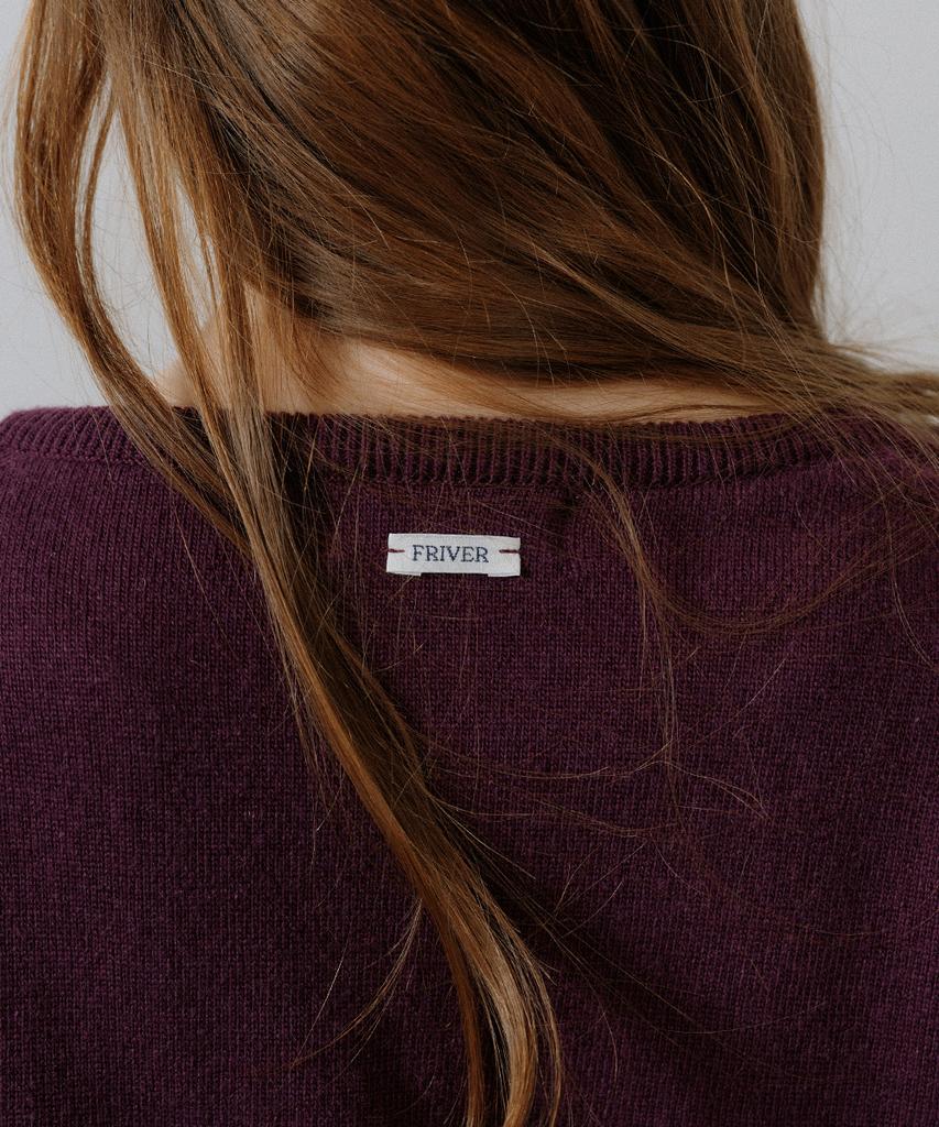 Peulibeo07 Fine Wool Deep V-Neck Knit [Frsp05Nt06]_Purple
