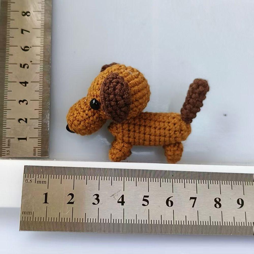 Dachshund Knitted Dog Animal Doll Handwoven Animal Creative Crochet Dog Birthday Gift