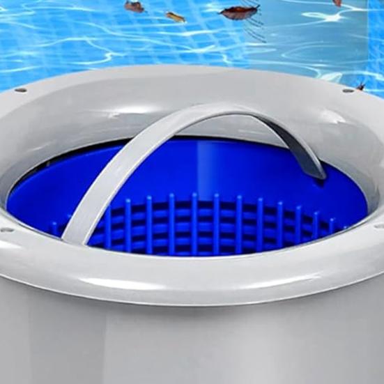 Plovoucí automatický skimmer na hladinu bazénu nástěnný skimmer s nastavitelným držákem vyjímatelný skimmerový koš na nečistoty pro nadzemní bazén