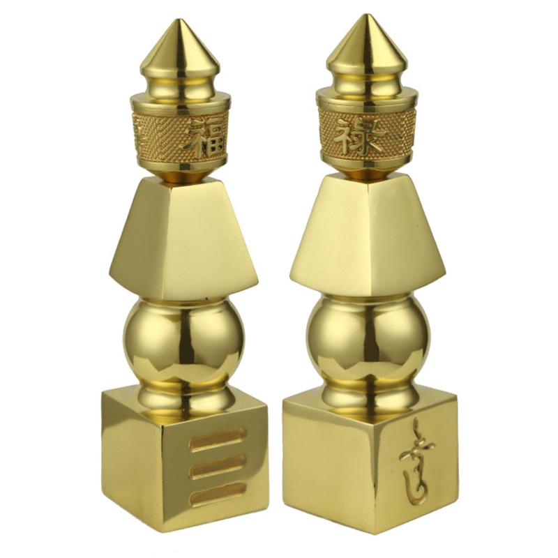 Buddhistisches Feng Shui Messing Fünf-Elemente-Pagoden-Amulett Pagode Glücks-Amulett Himmel und Erde Heimdekoration Tibetische Schätze Handwerkskunst