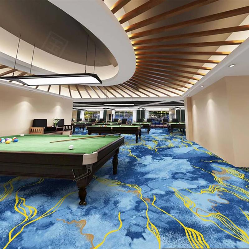 Luxury Printed Carpet for Hotel Billiard, Game, and Recreation Rooms – Wall-to-Wall Hallway and Private Room Flooring