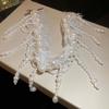 Zinc Zinc Alloy Tassel Beads Necklace Creative Mesh Neck Jewelry Adjustable Pearl Lace Choker  Wedding