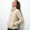 Womens Lightweight Down Jacket Winter Short Puffer Coat Stand Collar Slim Fit 7XL Duck 50% Fill Power