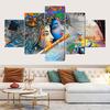 5 Panels Lord Krishna Figure Canvas Painting Nordic Abstract Posters and Prints Wall Picture for Living Room Home Decor No Frame