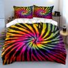 Tie-Dye Spiral Decor Set Bedding Set With 1 Duvet Cover 2 Pillowcases Single Double King Queen, Gift