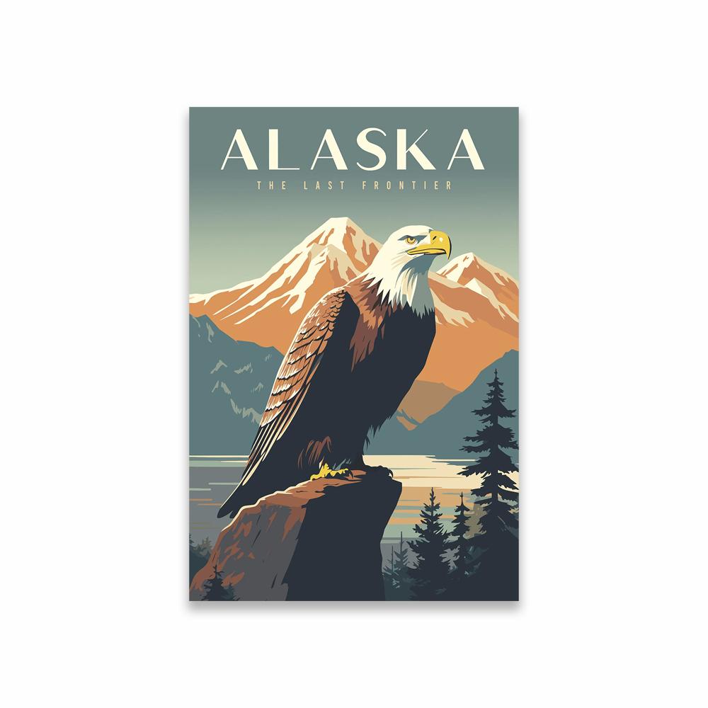 Costa Rica Travel Poster Print London Bridge Vintage Travel Poster Alaska the Last Frontier Bald Eagle Canvas Painting Decor