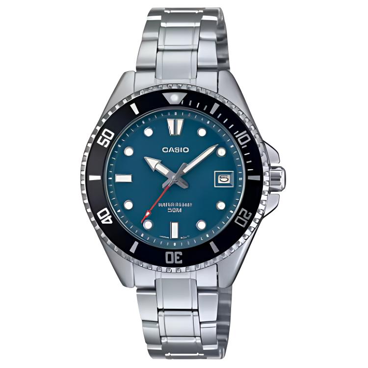 CASIO Quartz Movement Stainless Steel Strap Watch Men s Watches Blue Dial MDV-10D-2A1 Blue Dial