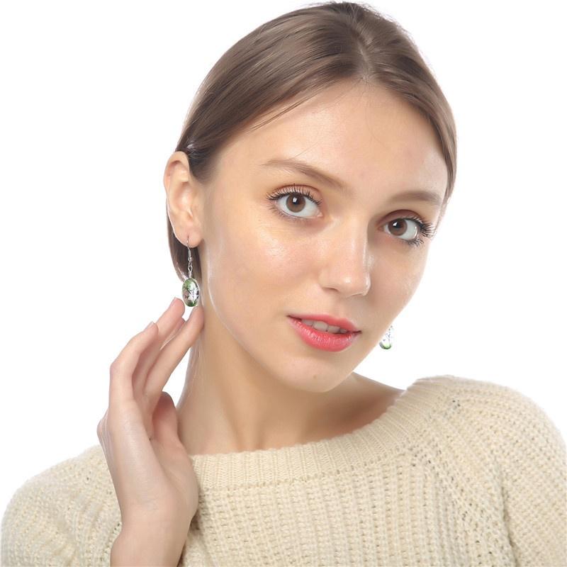 New European and American Fashion Natural Dry Flower Earrings Ladies Fresh Art Earrings