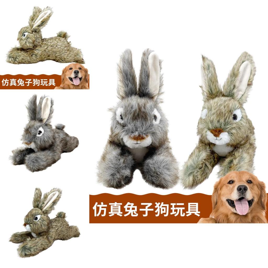 Realistisches Plüsch-Kaninchen-Hundespielzeug, langlebig, kaubeständig, quietschendes Spielzeug für kleine Hunde