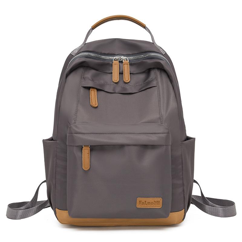 

Large capacity solid color backpack women s commuter bag women s backpack shoulder bag travel backpack серый