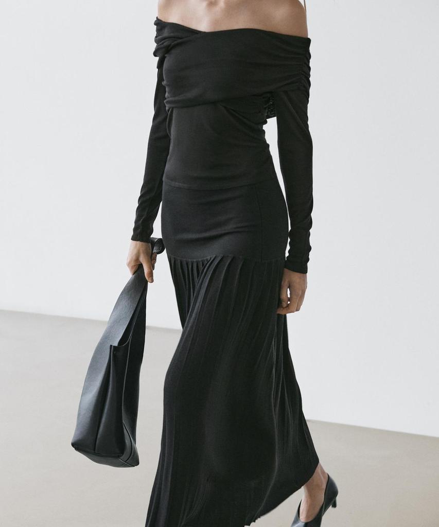 Masimodutti Box Pleated Semi-Long Skirt