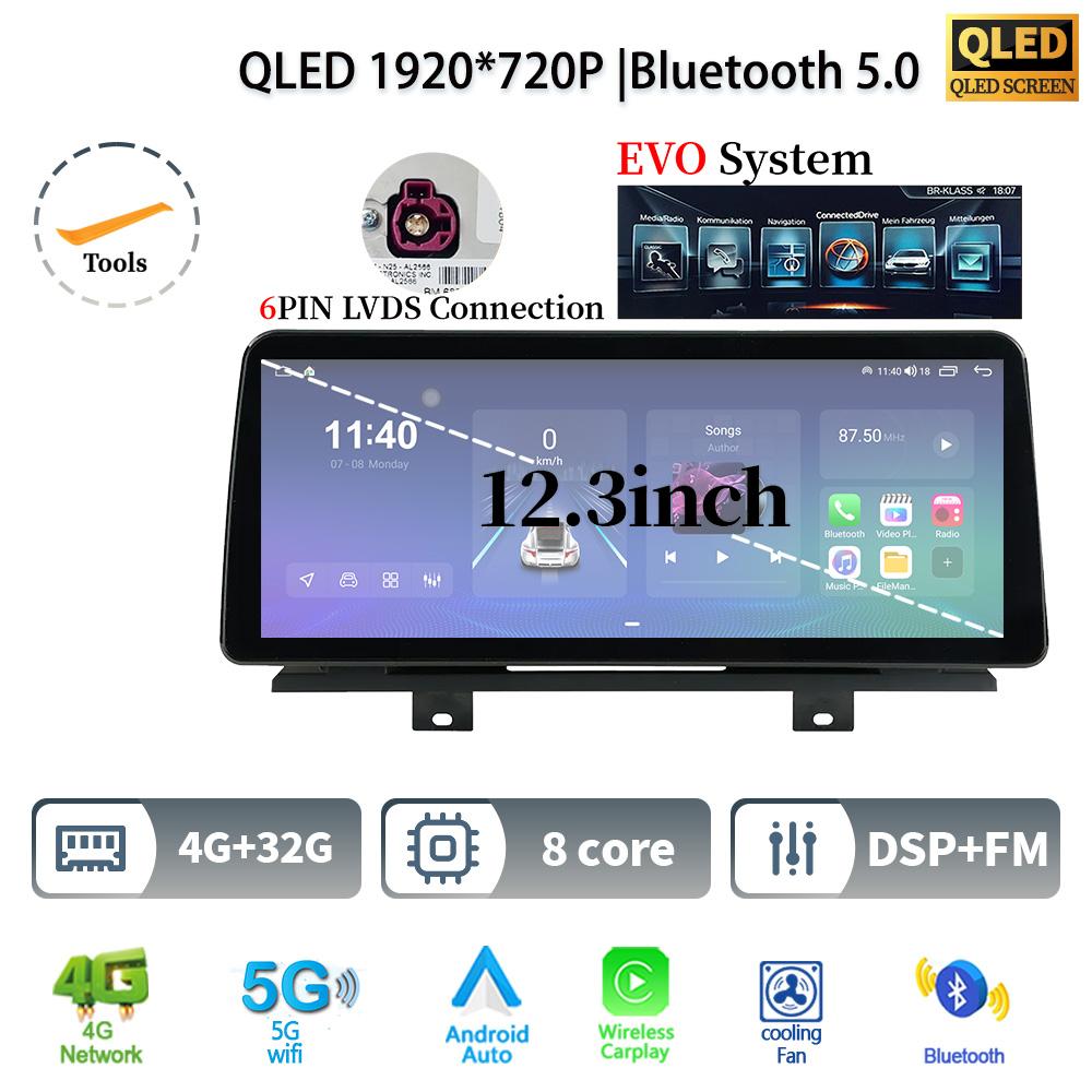 

12.3 For BMW X3 G01 X4 G02 2018-2022 Android 14 Car Radio Multimedia Stereo 4G GPS Navigation WIFI Wireless BT CarPlay Screen CHINA