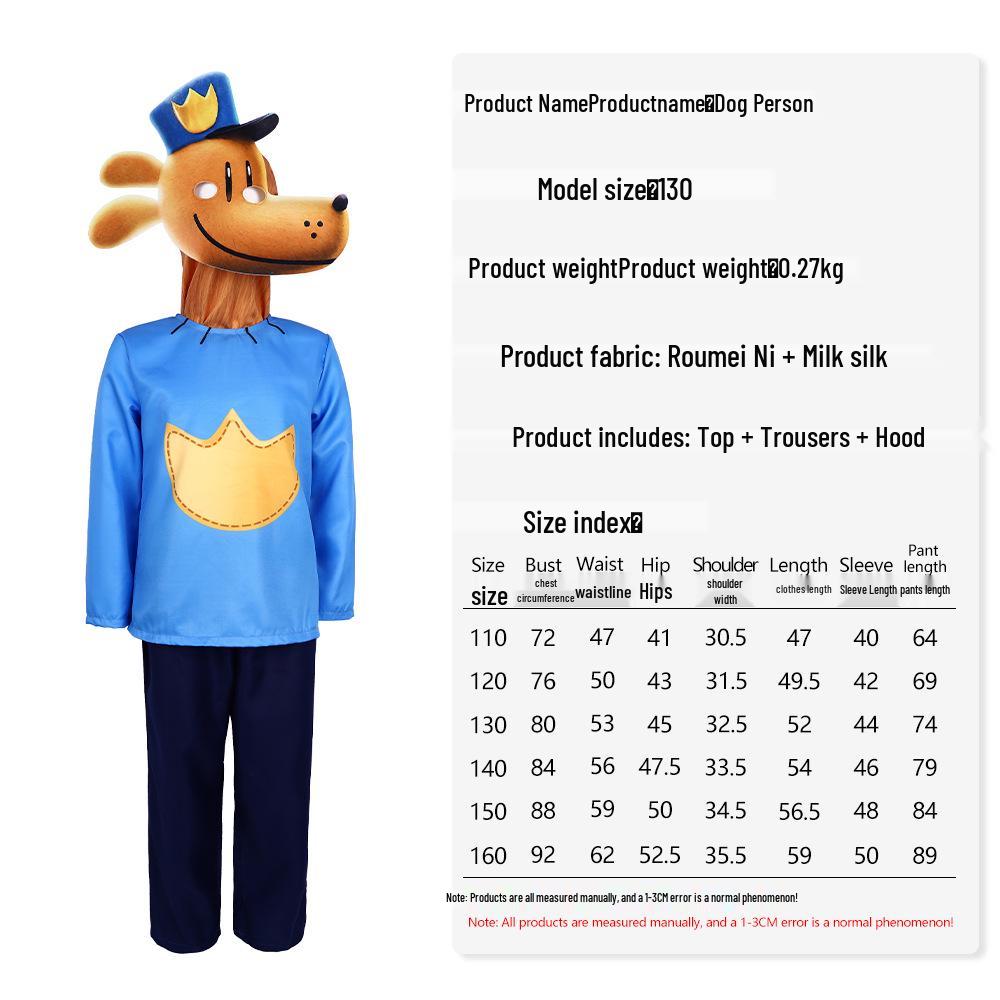 

Dog Man Halloween Costume for Kids - Role-Playing Outfit for Stage and Party Performances. 160