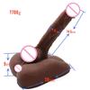 VaHppy Large 18.5*4.5cm 1.7kg Dildos Artificial Penis With Anus Sex Toys For Gay Girl Women Brown Skin Masturbator Free Hands Bent Arbitrarily